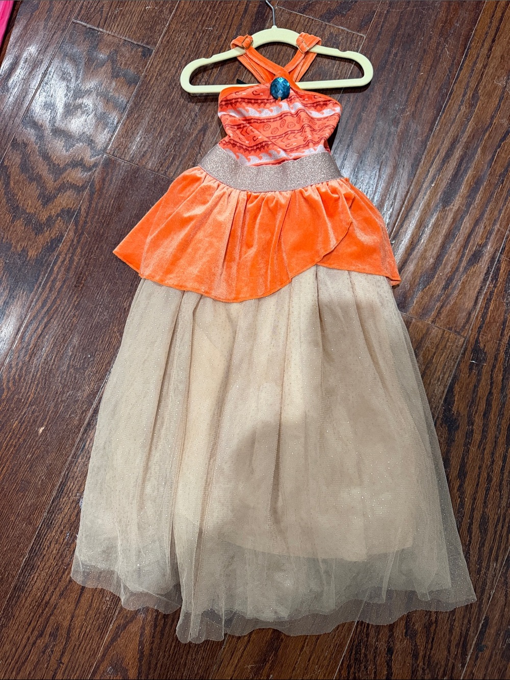 Moana Handmade Teresita Orilla Gold Sparkle Princess Costume Dress for Kids